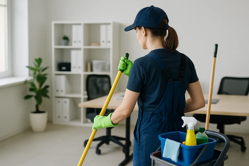 Professionnels du nettoyage en train de travailler dans un appartement à Héricourt