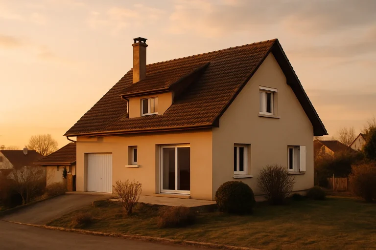 Maison individuelle à Vesoul au coucher du soleil pour nettoyage après décès